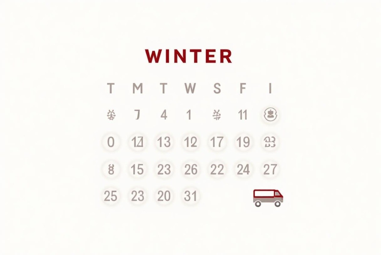 Contract calendar with snow triggers and visit marks